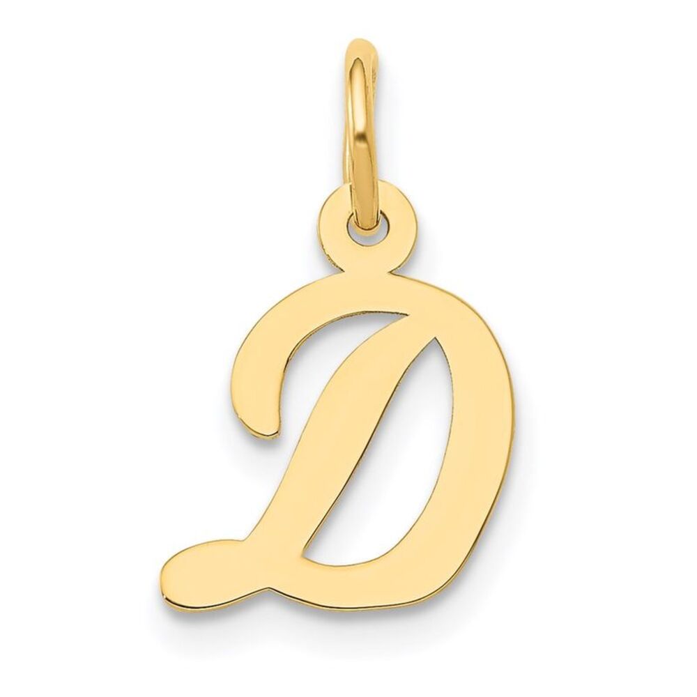 Kazi Luxury 14k Yellow Gold Small Script Letter D… - image 1